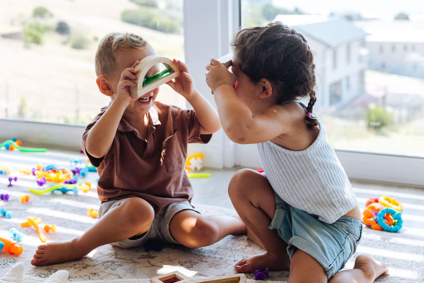 Rainbow Sensory Water Blocks
